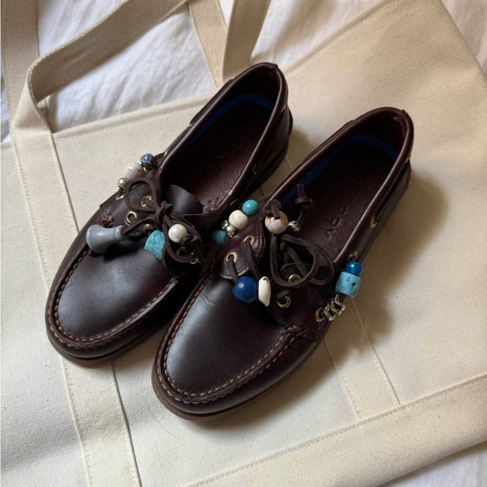 Custom Beaded Sperry Top Sider Boat Shoes